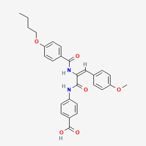 molecular formula C28H28N2O6 B5395706 4-{[2-[(4-butoxybenzoyl)amino]-3-(4-methoxyphenyl)acryloyl]amino}benzoic acid 