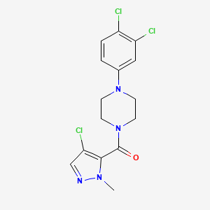 molecular formula C15H15Cl3N4O B5395740 1-[(4-chloro-1-methyl-1H-pyrazol-5-yl)carbonyl]-4-(3,4-dichlorophenyl)piperazine 