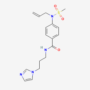 molecular formula C17H22N4O3S B5395750 4-[allyl(methylsulfonyl)amino]-N-[3-(1H-imidazol-1-yl)propyl]benzamide 