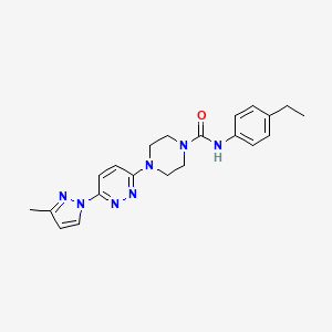 molecular formula C21H25N7O B5395762 N-(4-ethylphenyl)-4-[6-(3-methyl-1H-pyrazol-1-yl)-3-pyridazinyl]-1-piperazinecarboxamide 