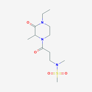 molecular formula C12H23N3O4S B5395763 N-[3-(4-ethyl-2-methyl-3-oxopiperazin-1-yl)-3-oxopropyl]-N-methylmethanesulfonamide 