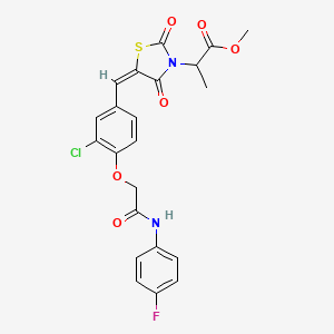 molecular formula C22H18ClFN2O6S B5395785 methyl 2-[5-(3-chloro-4-{2-[(4-fluorophenyl)amino]-2-oxoethoxy}benzylidene)-2,4-dioxo-1,3-thiazolidin-3-yl]propanoate 