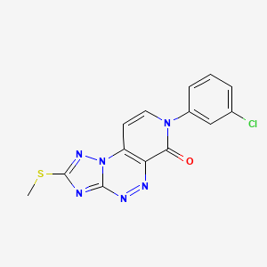 molecular formula C14H9ClN6OS B5395828 7-(3-chlorophenyl)-2-(methylthio)pyrido[4,3-e][1,2,4]triazolo[5,1-c][1,2,4]triazin-6(7H)-one 
