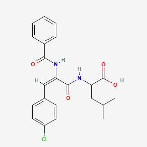 molecular formula C22H23ClN2O4 B5395845 N-[2-(benzoylamino)-3-(4-chlorophenyl)acryloyl]leucine 