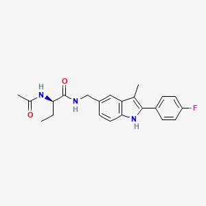 molecular formula C22H24FN3O2 B5395853 (2R)-2-(acetylamino)-N-{[2-(4-fluorophenyl)-3-methyl-1H-indol-5-yl]methyl}butanamide 