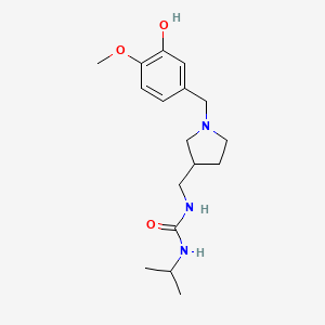 molecular formula C17H27N3O3 B5395874 N-{[1-(3-hydroxy-4-methoxybenzyl)pyrrolidin-3-yl]methyl}-N'-isopropylurea 