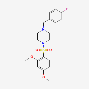 molecular formula C19H23FN2O4S B5395882 1-[(2,4-dimethoxyphenyl)sulfonyl]-4-(4-fluorobenzyl)piperazine 