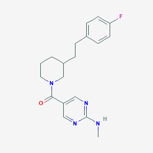 molecular formula C19H23FN4O B5395886 5-({3-[2-(4-fluorophenyl)ethyl]-1-piperidinyl}carbonyl)-N-methyl-2-pyrimidinamine 