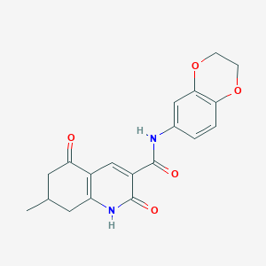 molecular formula C19H18N2O5 B5395888 N-(2,3-dihydro-1,4-benzodioxin-6-yl)-7-methyl-2,5-dioxo-1,2,5,6,7,8-hexahydro-3-quinolinecarboxamide 