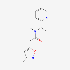 molecular formula C15H19N3O2 B5395891 N-methyl-2-(3-methylisoxazol-5-yl)-N-(1-pyridin-2-ylpropyl)acetamide 