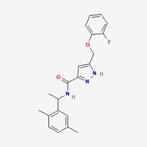 molecular formula C21H22FN3O2 B5395897 N-[1-(2,5-dimethylphenyl)ethyl]-5-[(2-fluorophenoxy)methyl]-1H-pyrazole-3-carboxamide 