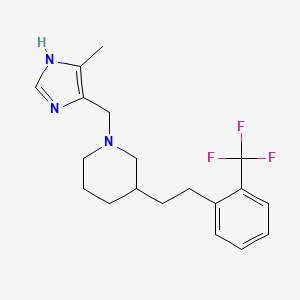 molecular formula C19H24F3N3 B5395907 1-[(4-methyl-1H-imidazol-5-yl)methyl]-3-{2-[2-(trifluoromethyl)phenyl]ethyl}piperidine 