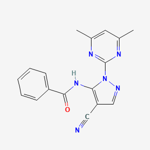 molecular formula C17H14N6O B5395933 N-[4-cyano-1-(4,6-dimethylpyrimidin-2-yl)-1H-pyrazol-5-yl]benzamide 