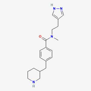 molecular formula C19H26N4O B5395949 N-methyl-4-(3-piperidinylmethyl)-N-[2-(1H-pyrazol-4-yl)ethyl]benzamide 