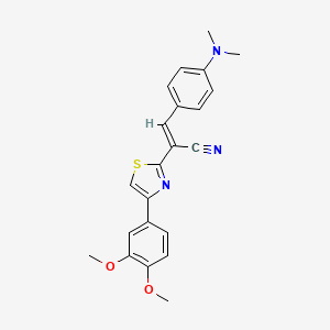 molecular formula C22H21N3O2S B5395973 2-[4-(3,4-dimethoxyphenyl)-1,3-thiazol-2-yl]-3-[4-(dimethylamino)phenyl]acrylonitrile 