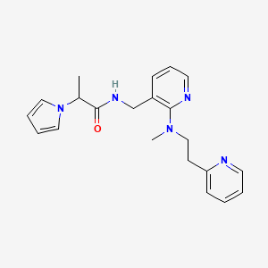 molecular formula C21H25N5O B5395983 N-({2-[methyl(2-pyridin-2-ylethyl)amino]pyridin-3-yl}methyl)-2-(1H-pyrrol-1-yl)propanamide 