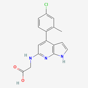 molecular formula C16H14ClN3O2 B5396048 N-[4-(4-chloro-2-methylphenyl)-1H-pyrrolo[2,3-b]pyridin-6-yl]glycine 