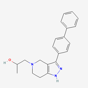 molecular formula C21H23N3O B5396056 1-(3-biphenyl-4-yl-1,4,6,7-tetrahydro-5H-pyrazolo[4,3-c]pyridin-5-yl)propan-2-ol 