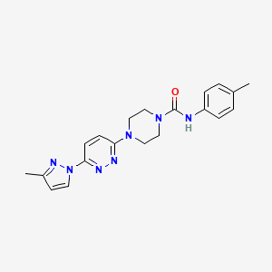molecular formula C20H23N7O B5396077 N-(4-methylphenyl)-4-[6-(3-methyl-1H-pyrazol-1-yl)-3-pyridazinyl]-1-piperazinecarboxamide 