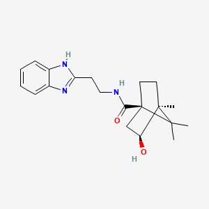 molecular formula C20H27N3O2 B5396103 (1R*,3S*,4S*)-N-[2-(1H-benzimidazol-2-yl)ethyl]-3-hydroxy-4,7,7-trimethylbicyclo[2.2.1]heptane-1-carboxamide 