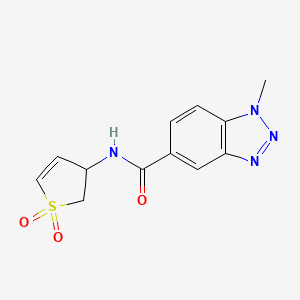 molecular formula C12H12N4O3S B5396120 N-(1,1-dioxido-2,3-dihydro-3-thienyl)-1-methyl-1H-1,2,3-benzotriazole-5-carboxamide 