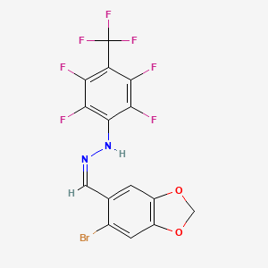 molecular formula C15H6BrF7N2O2 B5396124 6-bromo-1,3-benzodioxole-5-carbaldehyde [2,3,5,6-tetrafluoro-4-(trifluoromethyl)phenyl]hydrazone 