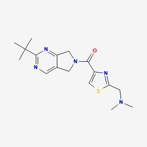 molecular formula C17H23N5OS B5396130 ({4-[(2-tert-butyl-5,7-dihydro-6H-pyrrolo[3,4-d]pyrimidin-6-yl)carbonyl]-1,3-thiazol-2-yl}methyl)dimethylamine 