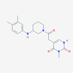 molecular formula C20H26N4O3 B5396152 5-(2-{3-[(3,4-dimethylphenyl)amino]-1-piperidinyl}-2-oxoethyl)-3-methyl-2,4(1H,3H)-pyrimidinedione 