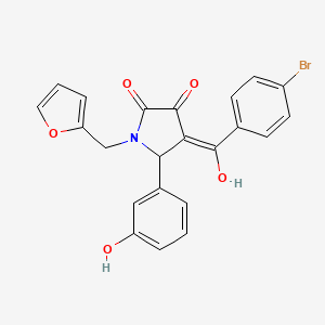 molecular formula C22H16BrNO5 B5396163 4-(4-bromobenzoyl)-1-(2-furylmethyl)-3-hydroxy-5-(3-hydroxyphenyl)-1,5-dihydro-2H-pyrrol-2-one 