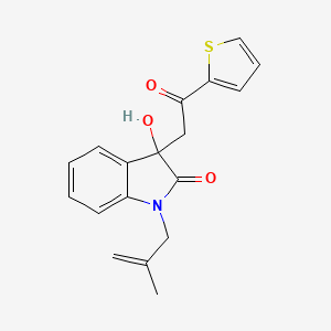 molecular formula C18H17NO3S B5396171 3-hydroxy-1-(2-methylprop-2-en-1-yl)-3-[2-oxo-2-(2-thienyl)ethyl]-1,3-dihydro-2H-indol-2-one 