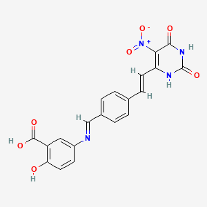2-hydroxy-5-({4-[2-(6-hydroxy-5-nitro-2-oxo-2,3-dihydro-4-pyrimidinyl)vinyl]benzylidene}amino)benzoic acid