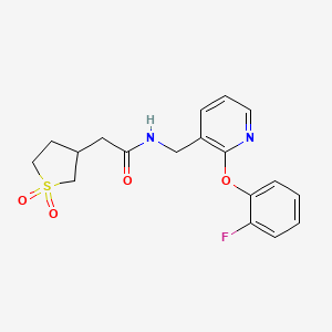 molecular formula C18H19FN2O4S B5396211 2-(1,1-dioxidotetrahydro-3-thienyl)-N-{[2-(2-fluorophenoxy)pyridin-3-yl]methyl}acetamide 