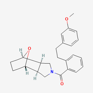 (1R*,2R*,6S*,7S*)-4-{2-[2-(3-methoxyphenyl)ethyl]benzoyl}-10-oxa-4-azatricyclo[5.2.1.0~2,6~]decane