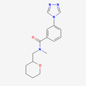 molecular formula C16H20N4O2 B5396248 N-methyl-N-(tetrahydro-2H-pyran-2-ylmethyl)-3-(4H-1,2,4-triazol-4-yl)benzamide 