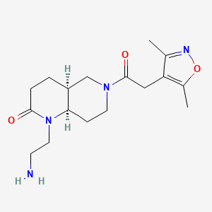 molecular formula C17H26N4O3 B5396262 rel-(4aS,8aR)-1-(2-aminoethyl)-6-[(3,5-dimethyl-4-isoxazolyl)acetyl]octahydro-1,6-naphthyridin-2(1H)-one hydrochloride 