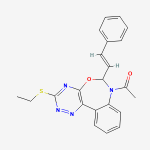 molecular formula C22H20N4O2S B5396273 7-acetyl-3-(ethylthio)-6-(2-phenylvinyl)-6,7-dihydro[1,2,4]triazino[5,6-d][3,1]benzoxazepine 