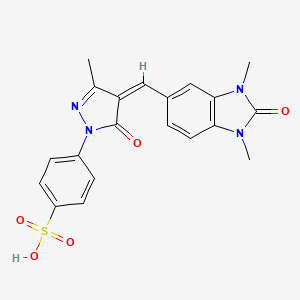 molecular formula C20H18N4O5S B5396308 4-{4-[(1,3-dimethyl-2-oxo-2,3-dihydro-1H-benzimidazol-5-yl)methylene]-3-methyl-5-oxo-4,5-dihydro-1H-pyrazol-1-yl}benzenesulfonic acid 