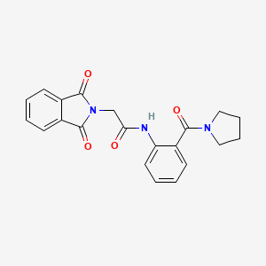molecular formula C21H19N3O4 B5396315 2-(1,3-dioxo-1,3-dihydro-2H-isoindol-2-yl)-N-[2-(1-pyrrolidinylcarbonyl)phenyl]acetamide 