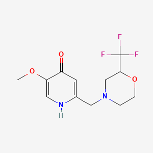 molecular formula C12H15F3N2O3 B5396316 5-methoxy-2-{[2-(trifluoromethyl)morpholin-4-yl]methyl}pyridin-4-ol 