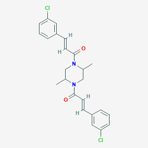 molecular formula C24H24Cl2N2O2 B5396328 1,4-bis[3-(3-chlorophenyl)acryloyl]-2,5-dimethylpiperazine 