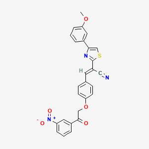 molecular formula C27H19N3O5S B5396338 2-[4-(3-methoxyphenyl)-1,3-thiazol-2-yl]-3-{4-[2-(3-nitrophenyl)-2-oxoethoxy]phenyl}acrylonitrile 