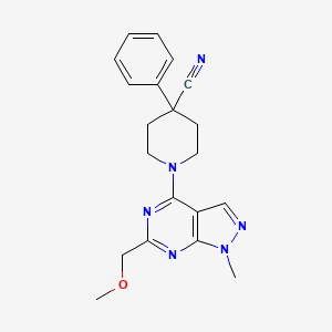 molecular formula C20H22N6O B5396346 1-[6-(methoxymethyl)-1-methyl-1H-pyrazolo[3,4-d]pyrimidin-4-yl]-4-phenyl-4-piperidinecarbonitrile 