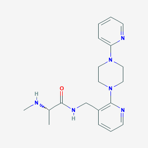 molecular formula C19H26N6O B5396368 N~2~-methyl-N~1~-{[2-(4-pyridin-2-ylpiperazin-1-yl)pyridin-3-yl]methyl}-L-alaninamide 