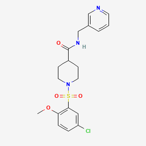 molecular formula C19H22ClN3O4S B5396380 1-[(5-chloro-2-methoxyphenyl)sulfonyl]-N-(3-pyridinylmethyl)-4-piperidinecarboxamide 