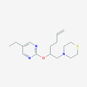 molecular formula C16H25N3OS B5396398 4-({(2R,5S)-5-[(5-ethylpyrimidin-2-yl)methyl]tetrahydrofuran-2-yl}methyl)thiomorpholine 