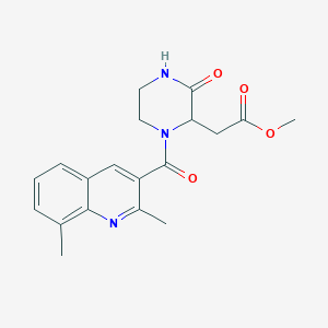 molecular formula C19H21N3O4 B5396409 methyl {1-[(2,8-dimethylquinolin-3-yl)carbonyl]-3-oxopiperazin-2-yl}acetate 