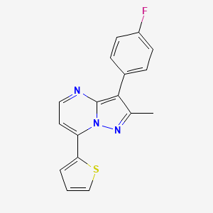molecular formula C17H12FN3S B5396415 3-(4-fluorophenyl)-2-methyl-7-(2-thienyl)pyrazolo[1,5-a]pyrimidine 