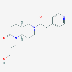 molecular formula C18H25N3O3 B5396433 (4aS*,8aR*)-1-(3-hydroxypropyl)-6-(pyridin-4-ylacetyl)octahydro-1,6-naphthyridin-2(1H)-one 