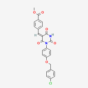molecular formula C26H19ClN2O6 B5396470 methyl 4-{[1-{4-[(4-chlorobenzyl)oxy]phenyl}-2,4,6-trioxotetrahydro-5(2H)-pyrimidinylidene]methyl}benzoate 