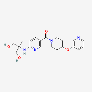 molecular formula C20H26N4O4 B5396478 2-methyl-2-[(5-{[4-(pyridin-3-yloxy)piperidin-1-yl]carbonyl}pyridin-2-yl)amino]propane-1,3-diol 